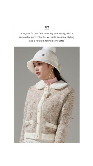 Fur Collar Windproof Cardigan (Black)