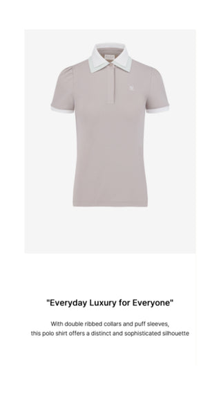 Double Color Collar T Shirt (Beige)