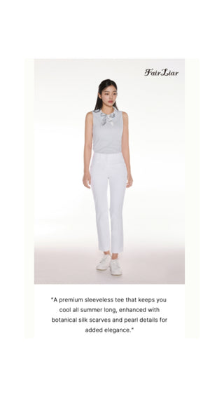 Botanical Scarf Set Sleeveless T Shirt (Blue)