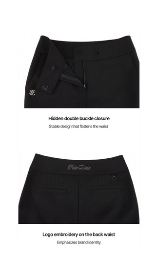 Back Logo Bootscut Pants (Black)