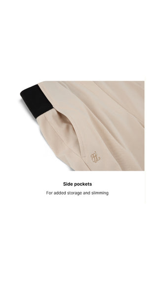 High-waisted Skinny Fit Pants (Beige)