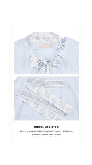 Botanical Scarf Set Sleeveless T Shirt (Blue)