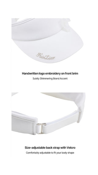 Pearl Ribbon Organza Visor (White)