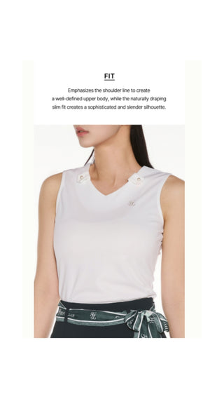 Botanical Scarf Set Sleeveless T Shirt (White)