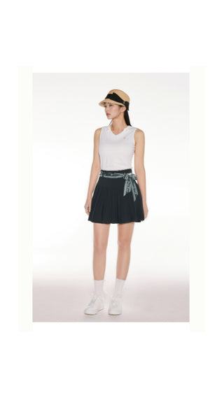 Botanical Scarf Set Sleeveless T Shirt (White)