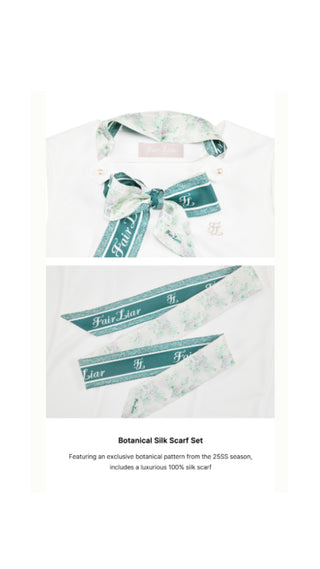 Botanical Scarf Set Sleeveless T Shirt (White)