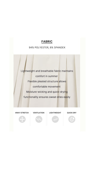 Logo Embellished Pleated Skirt (Beige)