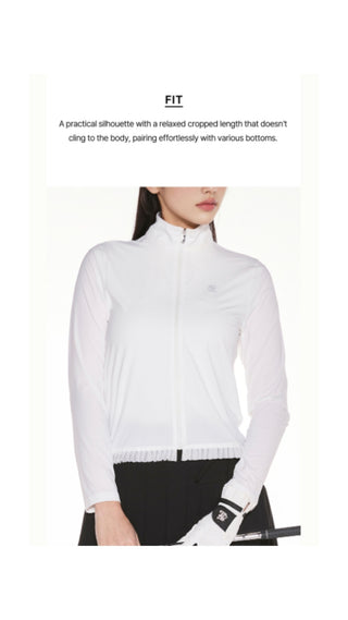 Cropped Cooling ZipUp T Shirt (White)