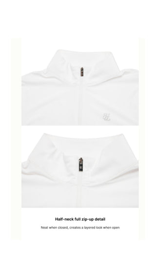 Cropped Cooling ZipUp T Shirt (White)