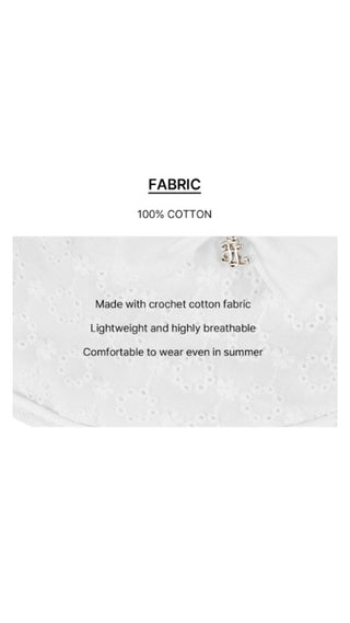 Lace Eyelet Bucket Hat (White)