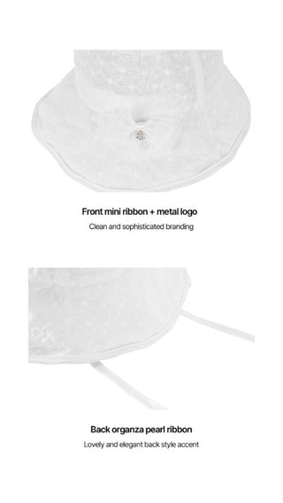Lace Eyelet Bucket Hat (White)