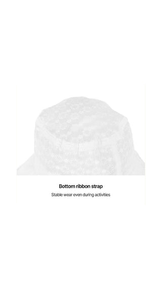 Lace Eyelet Bucket Hat (White)