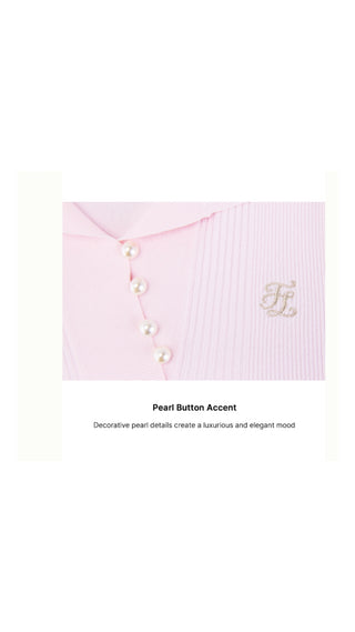 Open Collar Pearl Point Neck Knit (Pink)