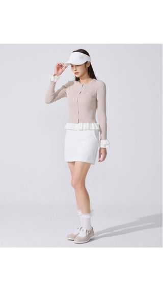 Lace Pearl Organza Visor (White)