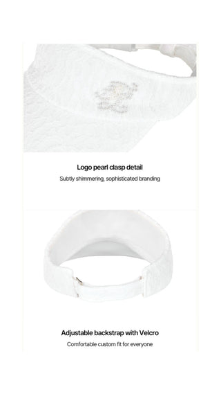 Lace Pearl Organza Visor (White)