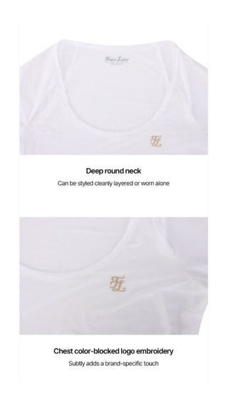 Frill Sleeve Cooling Inner T-shirt (White)