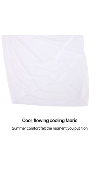 Frill Sleeve Cooling Inner T-shirt (White)