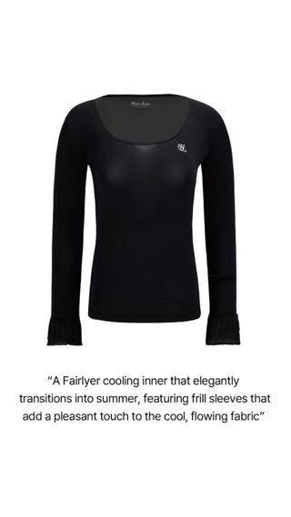 Frill Sleeve Cooling Inner T-shirt (Black)