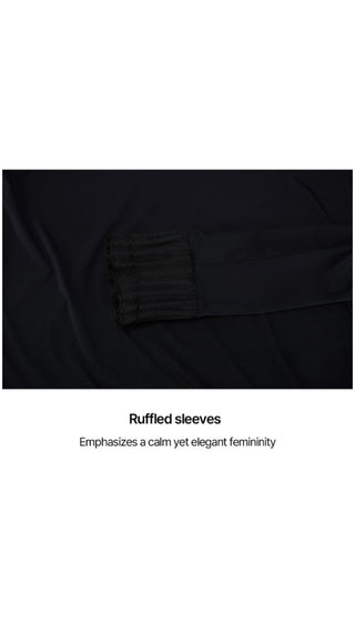 Frill Sleeve Cooling Inner T-shirt (Black)