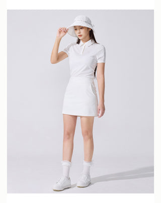 Lace H-line skirt (Black)