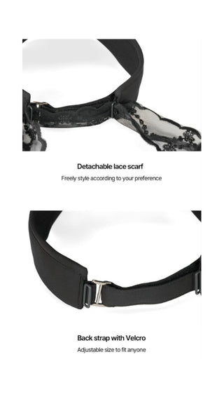 Lace Scarf Visor (Black)