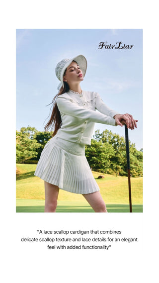 Lace Scallop Cardigan (Black)