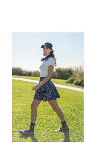 High Waist Pattern Skirt (Beige)