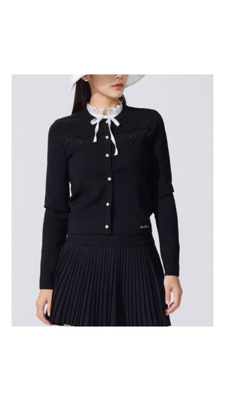 Lace Scallop Cardigan (Black)