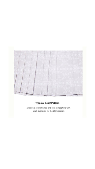 High Waist Pattern Skirt (Beige)