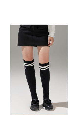 Cable Knee-socks (Black)