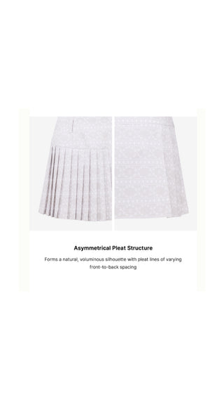 High Waist Pattern Skirt (Beige)