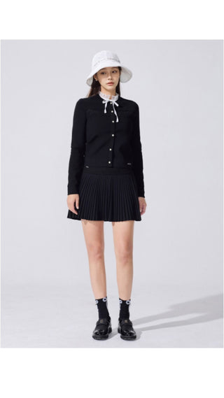 Lace Scallop Cardigan (Black)