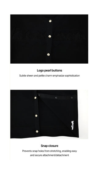 Lace Scallop Cardigan (Black)