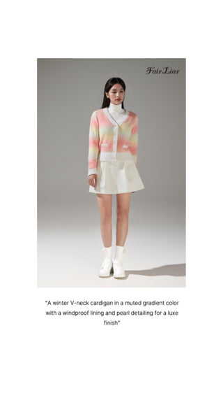 Gradient Windproof Cardigan (Pink)