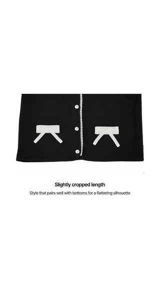 Crochet Collar Cardigan (Black)