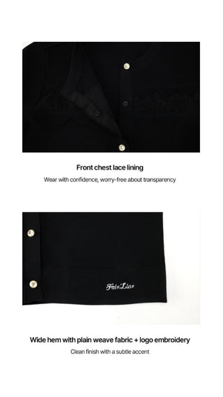 Lace Scallop Cardigan (Black)
