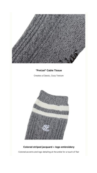 Cable Knee-socks (Charcoal Grey)