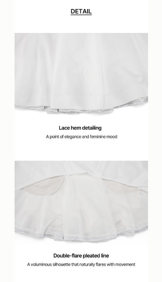 Lace Double Flare Skirt (White)