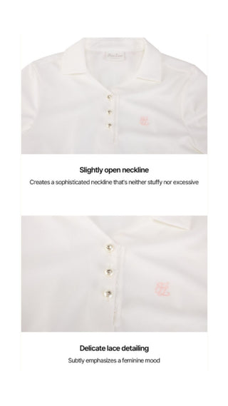 Scarf Set Open-neck T-Shirt (White)