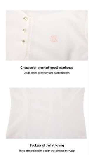 Scarf Set Open-neck T-Shirt (White)