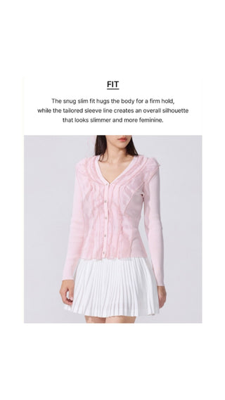 Organza V-neck cardigan (Black)