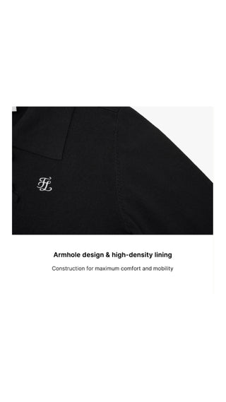 Flat Collar Open Pointed Knit (Black)