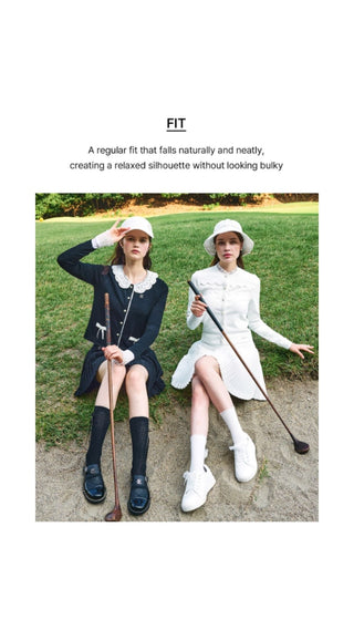 Crochet Collar Cardigan (White)