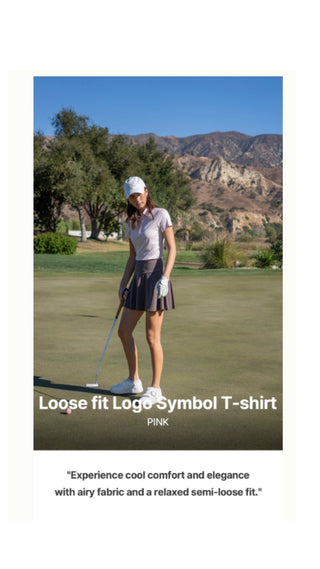 Loose Fit Logo Symbol T Shirt (Pink)