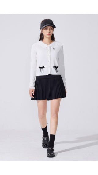 Crochet Collar Cardigan (White)