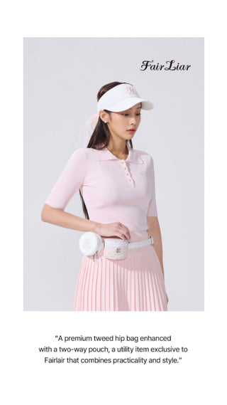 Tweed Twin Hip Bag (White)