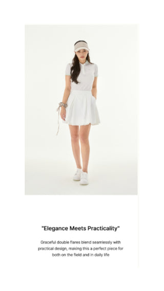 Double Layer Flared Skirt (White)