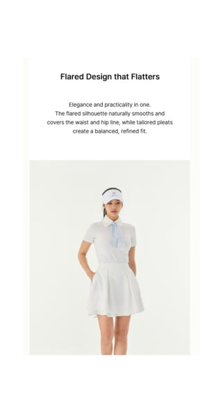 Double Layer Flared Skirt (White)