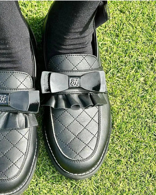 Frill Ribbon Golf Shoes - Black