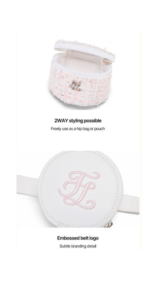 Tweed Twin Hip Bag (Coral)